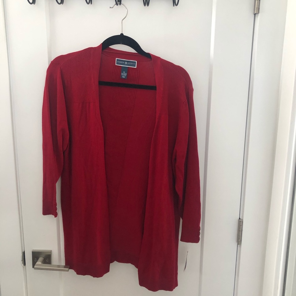 New Karen Scott Cardigan-Great for Holidays!